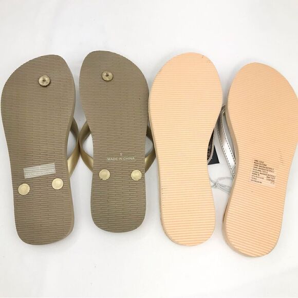 Vineyard Vines Gold Pattern and Apt. 9 Gem Sparkle FlipFlop Sandal Bundle - Picture 9 of 14